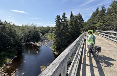 Ann at Ingram River Bridge yesterday